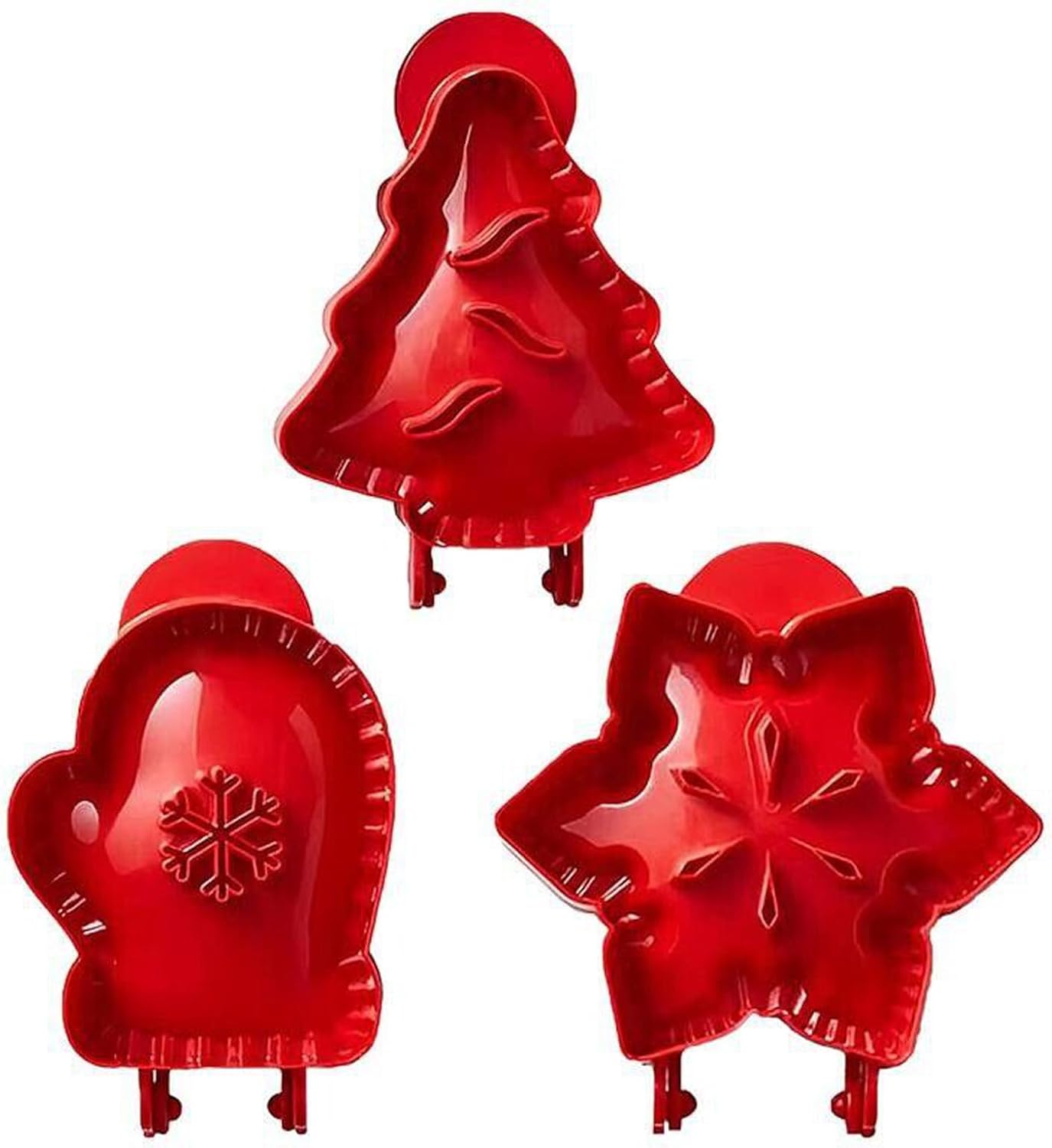 6x Mini Pie Formen Weihnachtsmotive - Antihaft Backformen