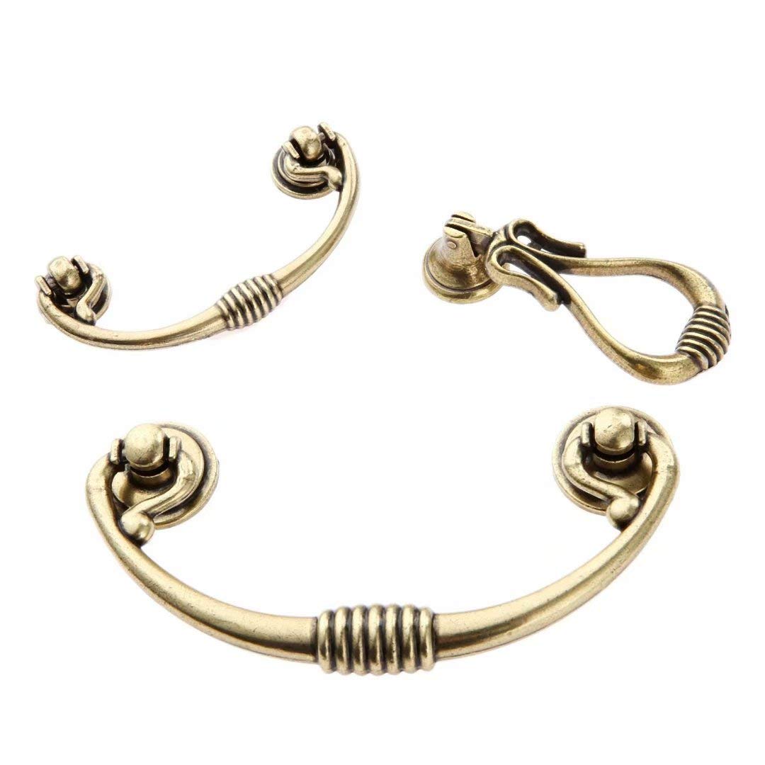 Uchwyty pierścieniowe, Zestaw 10 szt. szuflad do szafki ze stopu cynku. Uchwyty z brązu w stylu vintage. Odległość otworów 64 mm(Hole Distance 64 mm)