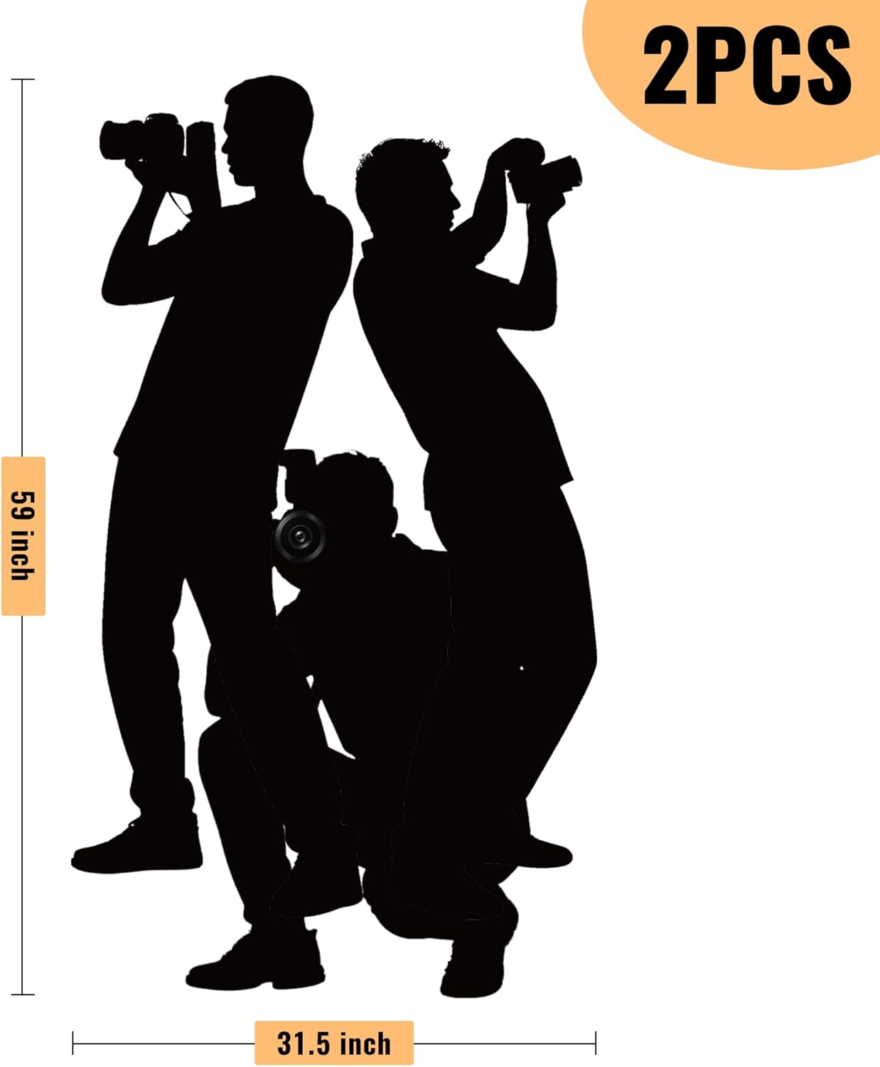 Paparazzi Backdrop Photo Props, Hollywood Theme Party Decorations, Decor for Red Carpet Party, Movie, Awards Night & Celebrity Parties (2-piece Set)