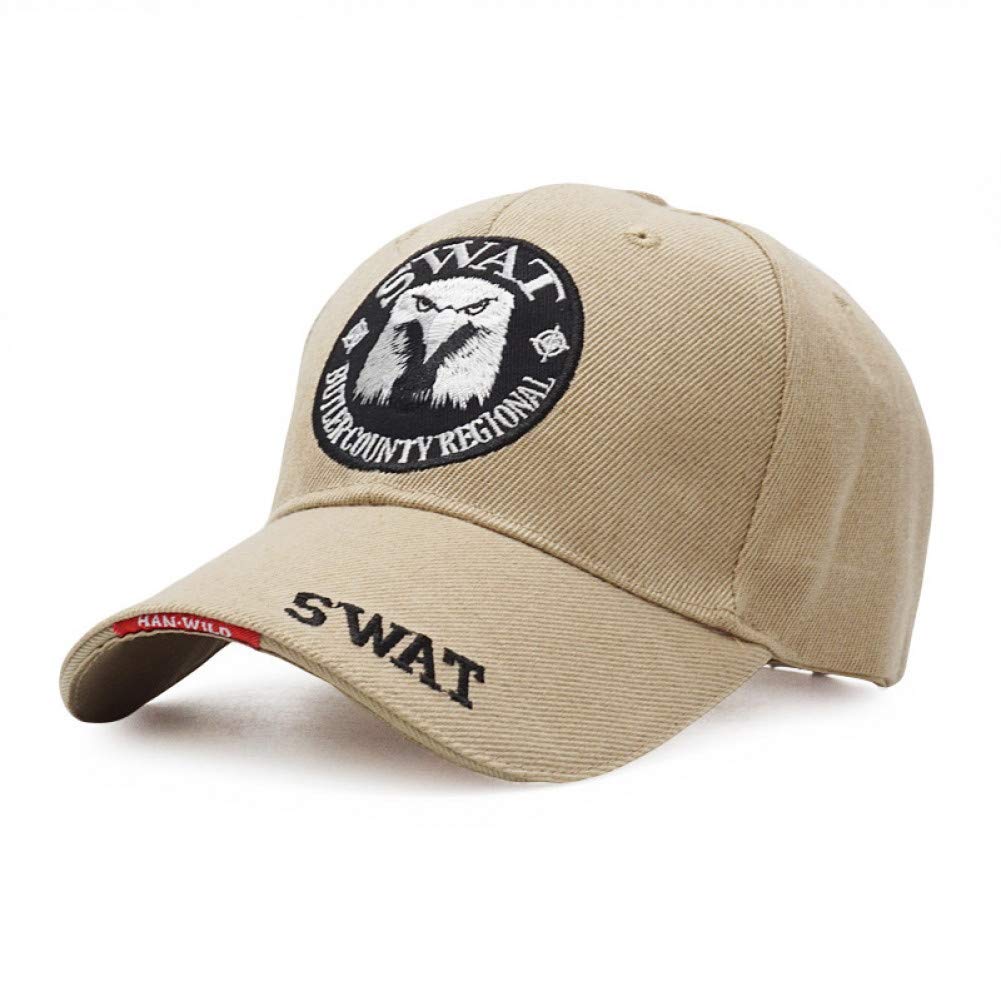 Personality hat Outdoor baseball cap Men Eagle Tactical Outdoor baseball  cap Hat Cotton Bone Adjustable Outdoor Navy Cap (Color Egale khaki)