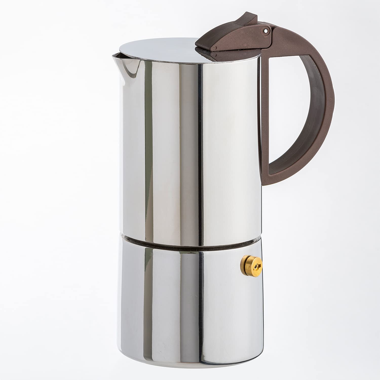 Gnali & Zani CHICCA Espressokocher | Edelstahl | Für 6 Tassen | Alle Herdarten inklusive Induktion | Edelstahl Espressokocher | Kunststoff Griffe | Moderner Camping Kaffeekocher | Moka-Kanne, Kunststoffgriffe, für italienischen Kaffeegenuss, zeitloses Des