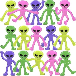 ArtCreativity Mini Bendable Alien Assortment, Set of 48 Flexible Figures in Assorted Colors, Birthday Party Favors for Boys & Girls, Stress Relief Fidget Toys, Goody Bag Fillers for Kids