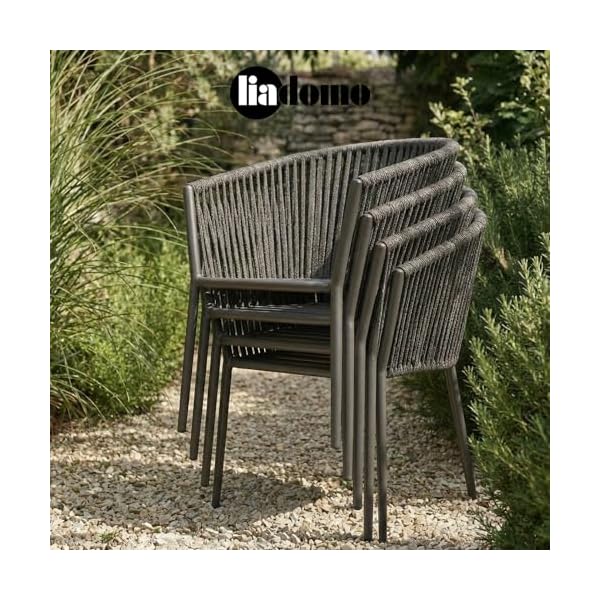 Gartenstuhl Carano Anthrazit mit Rope-Bespannung