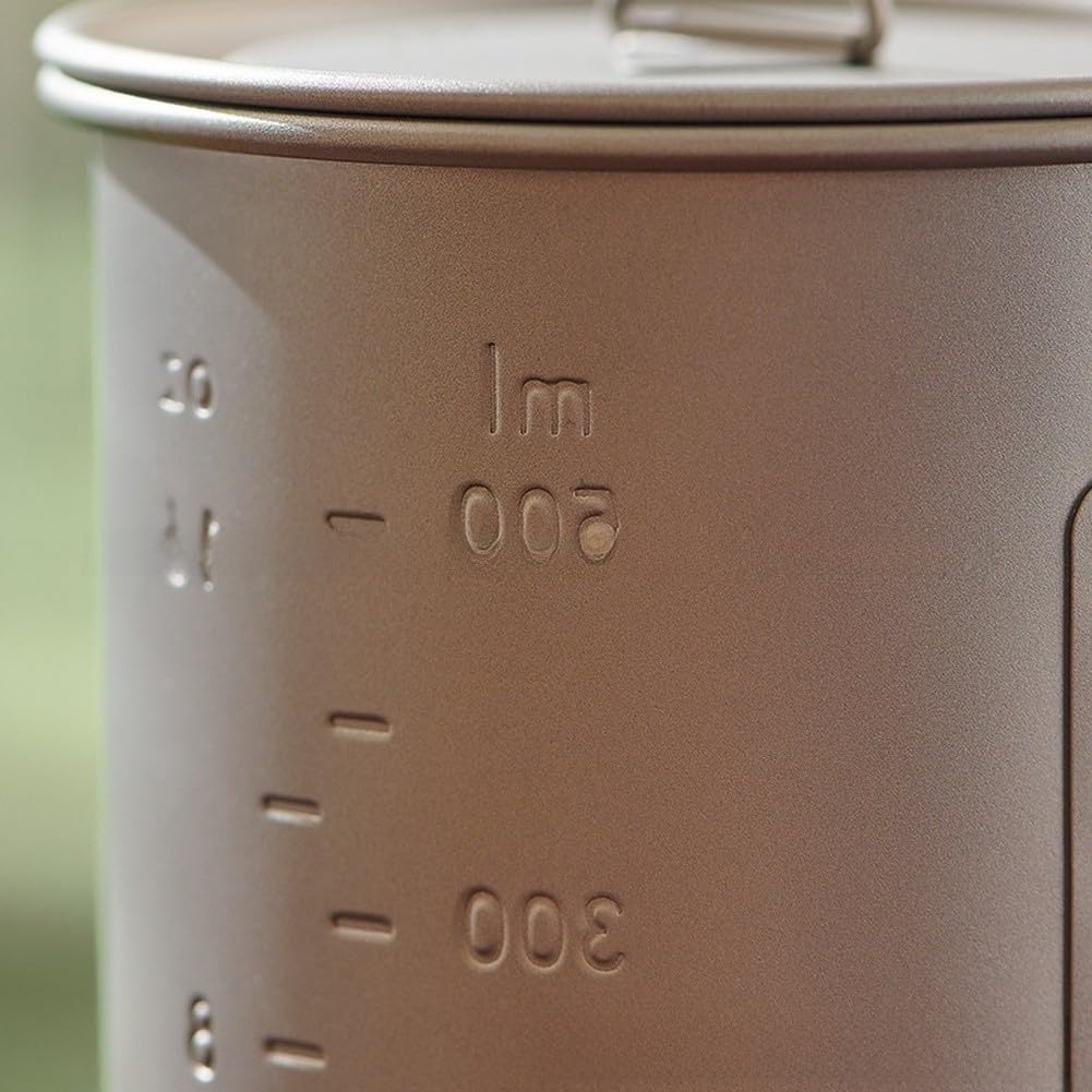 Ti Tasse de camping avec poignée pliable peu encombrante pour randonnée, voyage, randonnée, utilisation en extérieur, solution d'hydratation légère et réutilisable (500 ml)