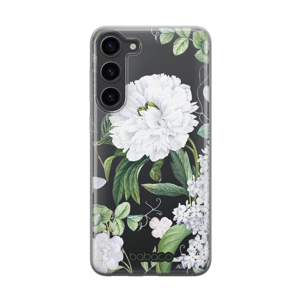 Babaco ERT GROUP mobile phone case for Samsung S23 original and officially Licensed pattern Flowers 031 optimally adapted to the shape of the mobile phone, partially transparent