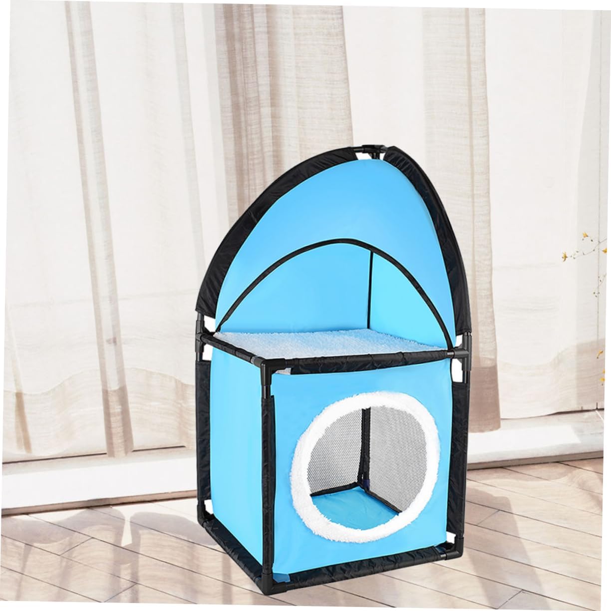 Cat Tree with Oxford Fabric Tunnel Tree Scratcher and Cat Post Bed Protects Sofas and Furniture from Scratching