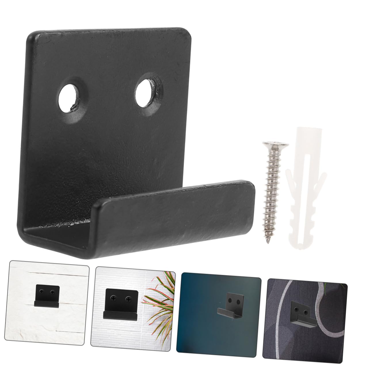DOITOOL 5 Sätze Fliesenhaken Schiene Spiegelhalter Für Wände Anzeige Handtuchhalter Montage Rahmen Galerie Wandhalterung Gürtelhalter Auslauf Black Kaltgewalzter Stahl 10 Stück * 5
