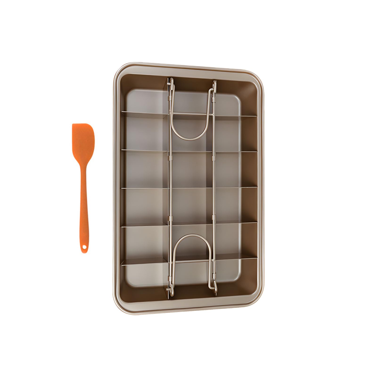 Jazuaiao Carbon Steel Partitioned Baking Pan for Creating 18 Individual Brownies or Tiny Cakes Even Heat Distribution Pan