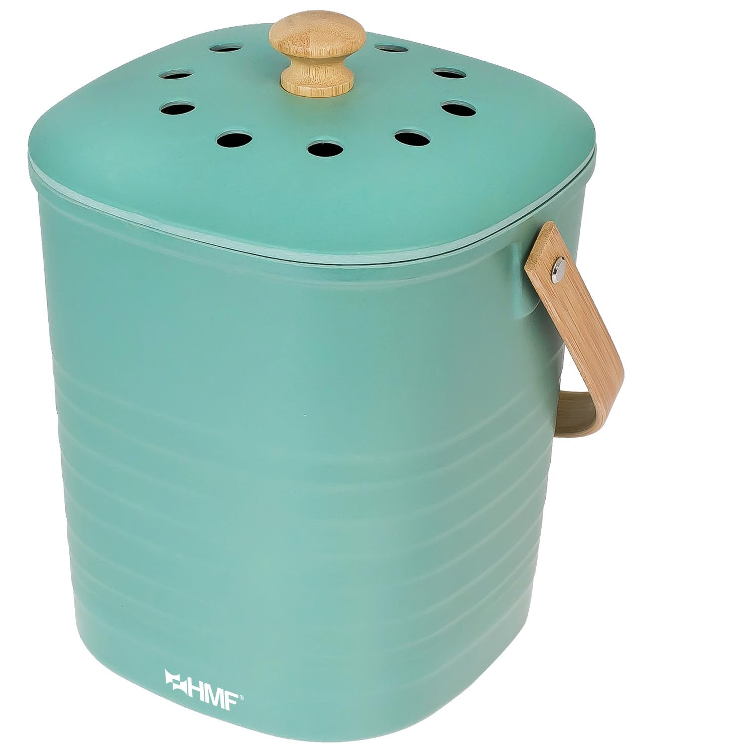 HMF Cubo de basura orgánico sostenible para cocina, a prueba de olores, con tapa, 3 litros, verde (3780-3L-06)