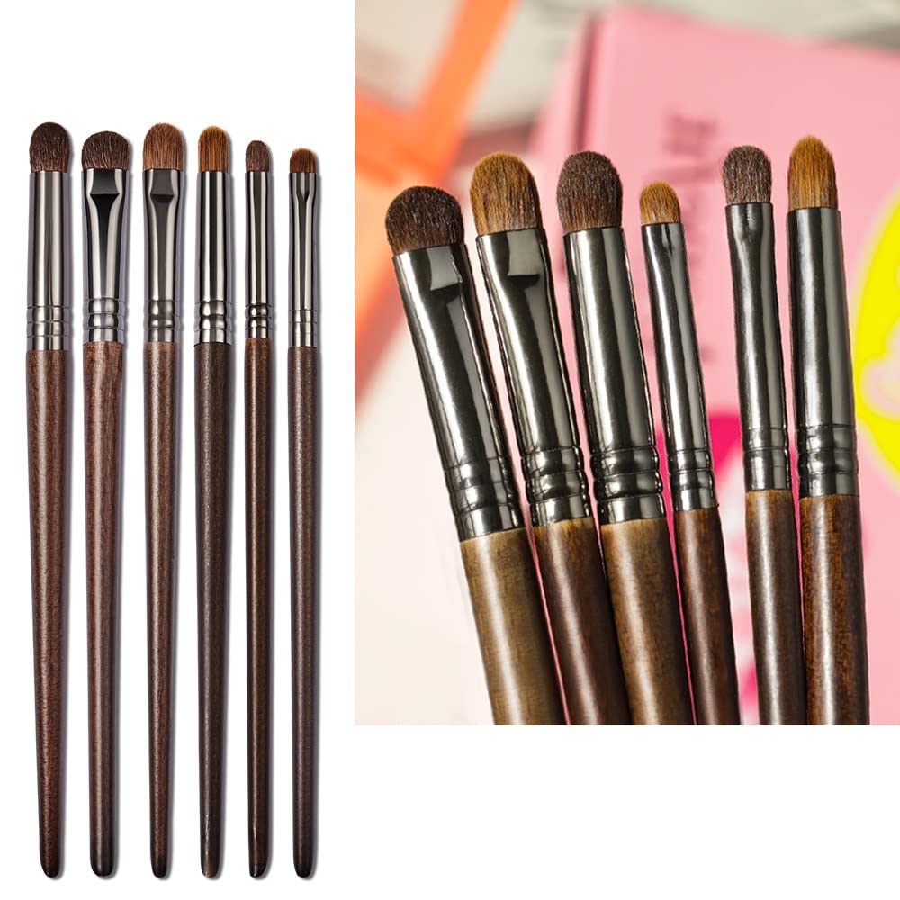 6 Pezzi Trucco ombretto Pennello Capelli Strumento Morbido Trucco Cono Kit Diffusione Pennello Trucco(3-Pack)