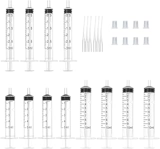 10-Pack 10ml Plastic Liquid Dispensing Syringes with Luer Lock and Tips