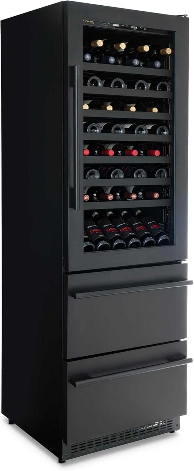 NewAir 24" Dual Zone Beverage Refrigerator & Wine Cooler for 108 Bottles & 175 Cans | Freestanding or Built-In Under Counter Mini Fridge for Beer, Wine and Soda | Black Stainless Steel