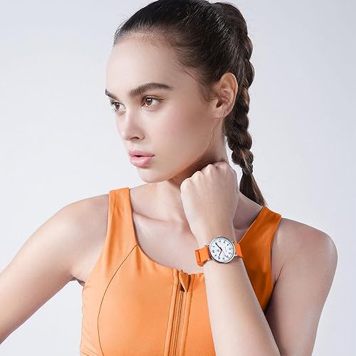 Miniatura 5 de SHENGKE SK Reloj deportivo de moda ultrafino a prueba de sudor para mujer, reloj con esfera fácil de leer y banda de silicona colorida