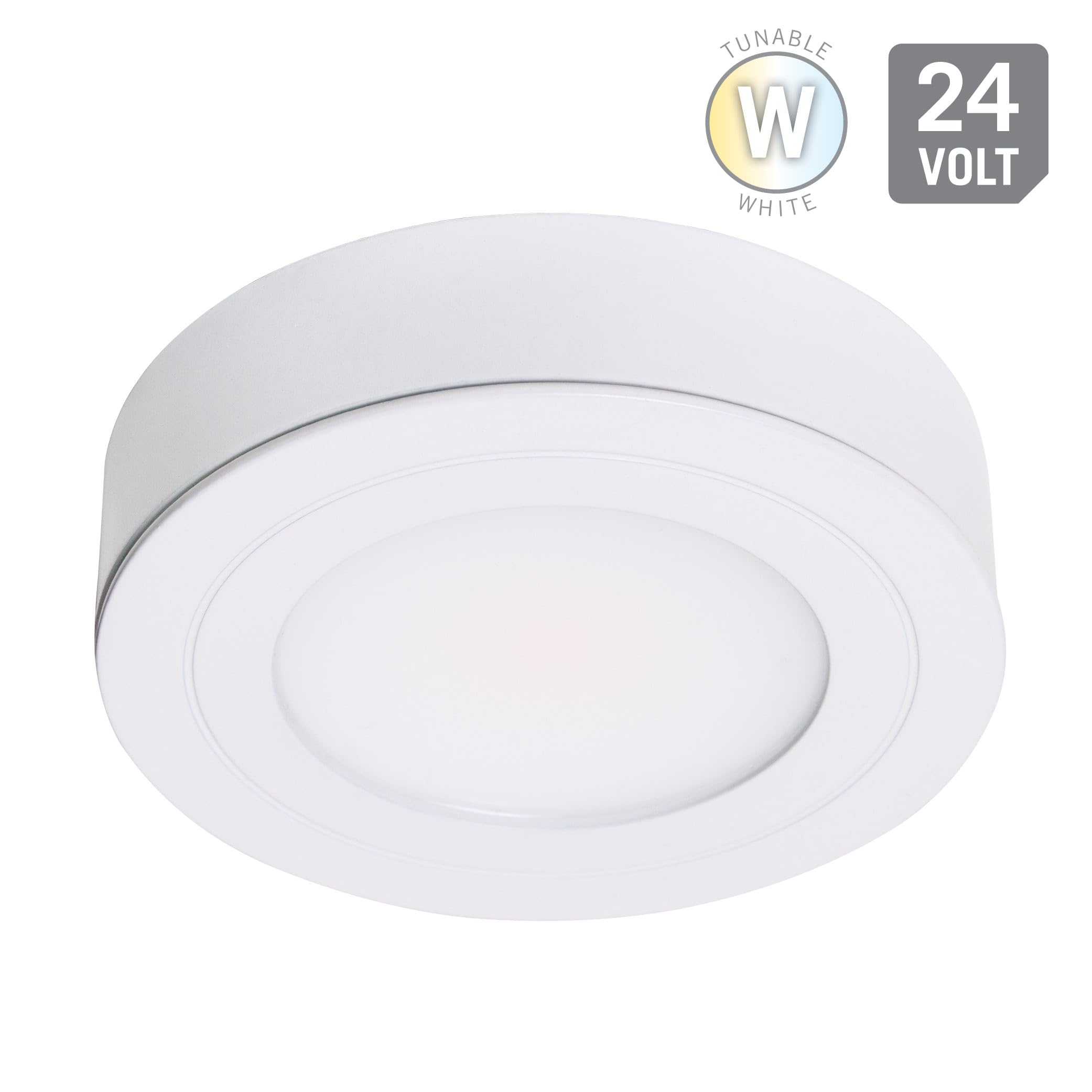 Armacost Lighting PureVue Dimmable LED Undercabinet Puck Light, CCT 2700K - 5000K, White 273412
