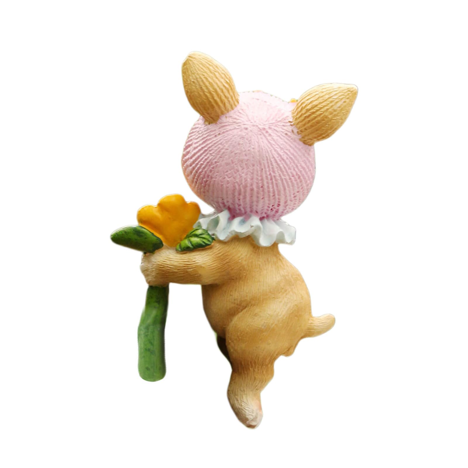 Snorvixre Miniature Resin Felines Statue Plant Pots Hanger for Adorning Flower Pots and Landscape Balcony Railings Flower Container Decoration