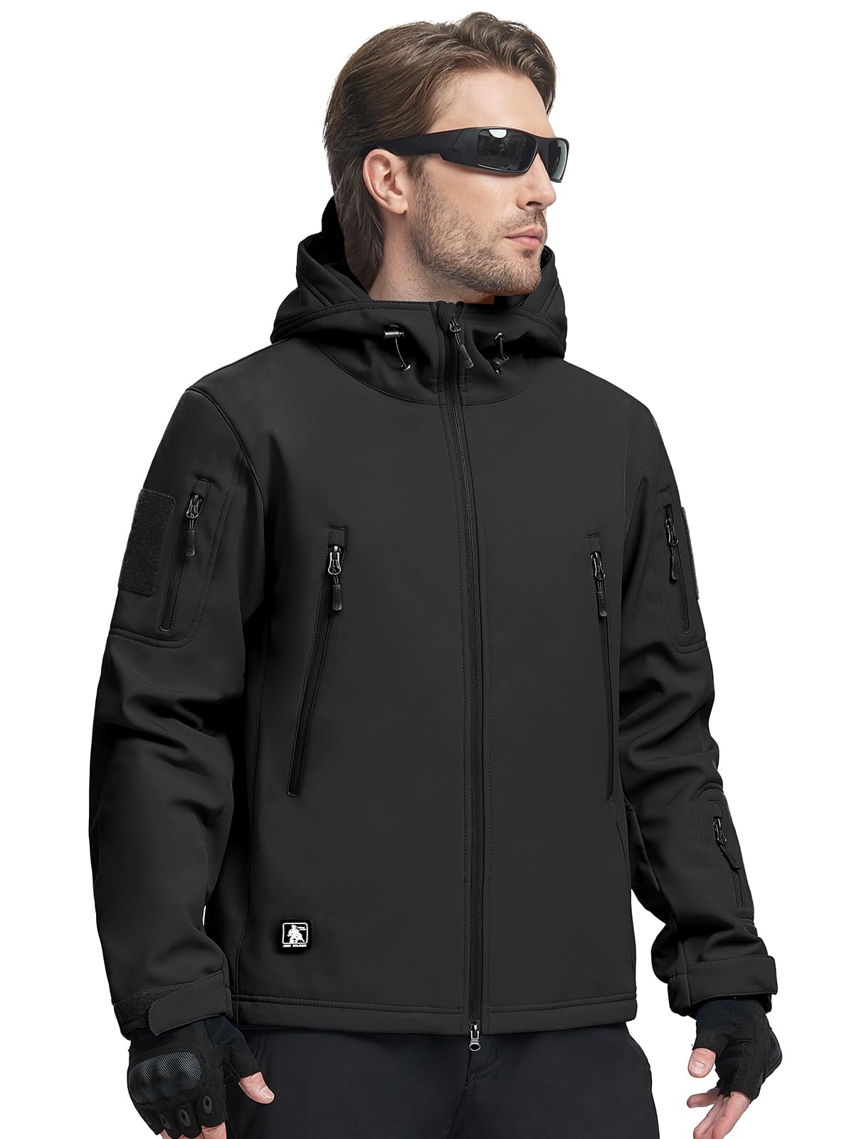 Men's Outdoor Waterproof Soft Shell Hooded Military Tactical Jacket