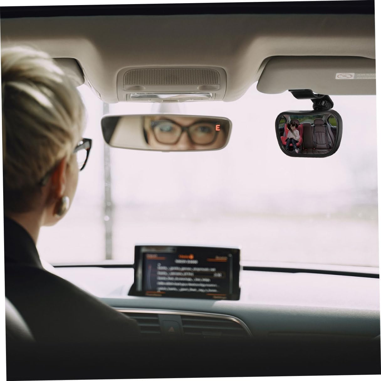 GARVALON 2Pcs Car Mirror for Rear Facing Infant, Shatterproof 360° Rotation Car Interior Rear View Observation Mirror for Back Safety
