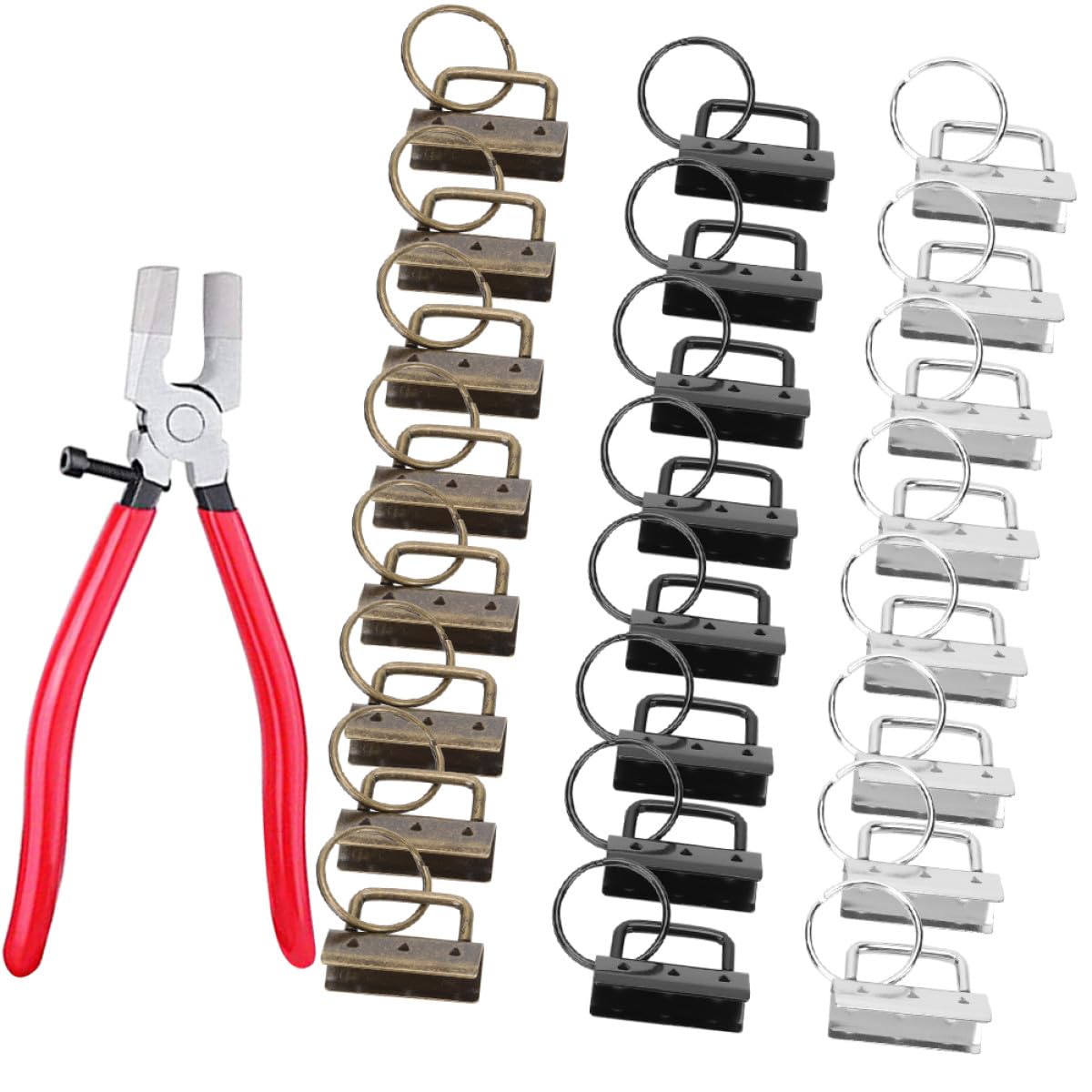 Pinces porte-clés en fer 32 mm lot de 30 pièces multicolores pour créations de bracelets DIY