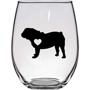 english bulldog wine glasses