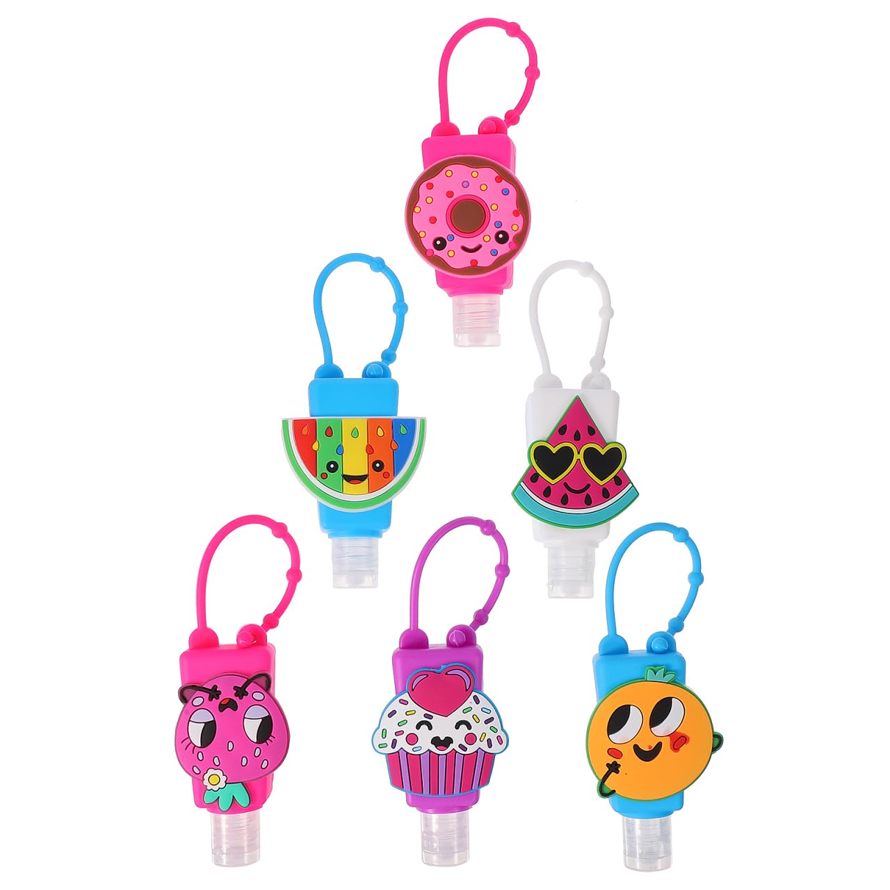 LIFKOME 6pièces Lot De Petites Bouteilles De Voyage Avec Étui Silicone Cartoon Distributeur Liquide Portable Anti-fuite Pour Shampoing Et Adapté Aux Garçon Fille Et Déplacements
