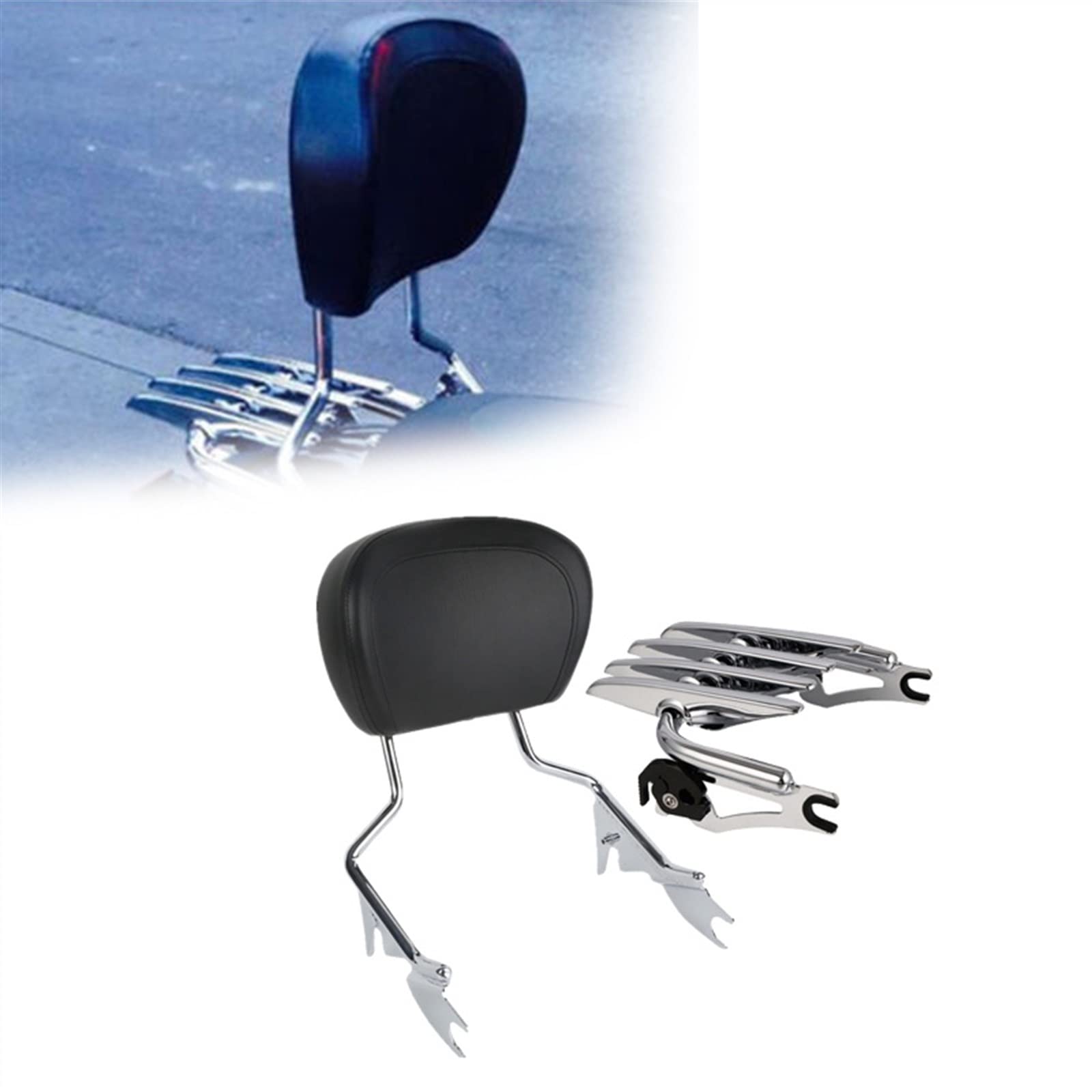 Dossier détachable sissy bar amovible contre la fatigue passager sur Harley Road King FLHRC