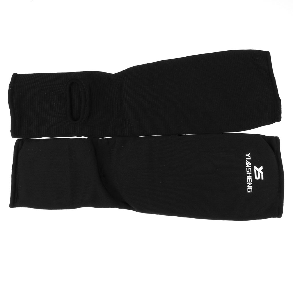 Taekwondo Karate MMA Shin Foot Protector Leg Foot Guard Cloth Pad S Nero
