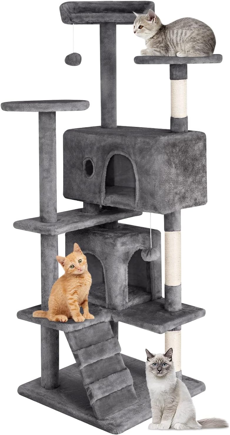 PayLessHere Cat Tree 54in Cat Tower with Cat Scratching