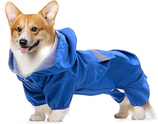 Dog Raincoat Dog Rain Coat Dog Rain Jacket Waterproof Adjustable Dog Raincoat Reflective Dog Rain Jacket with Hoodie Lightweight Dog Rain Coat Dog Raincoat for Small Dogs
