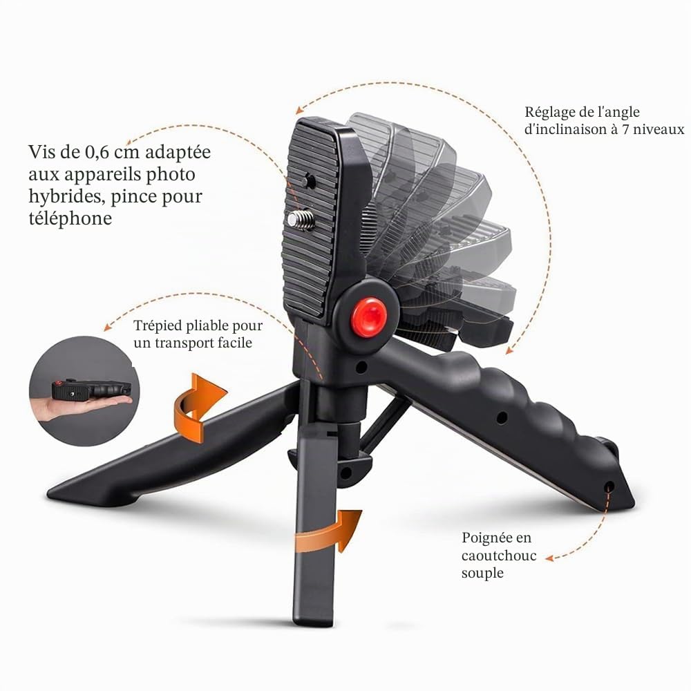 Kit complet de vlogging pour iPhone et Android : kit de démarrage YouTube avec microphone, lumière LED, trépied, télécommande – Perfect Studio Creator Video Maker pour YouTube, Instagram, Facebook