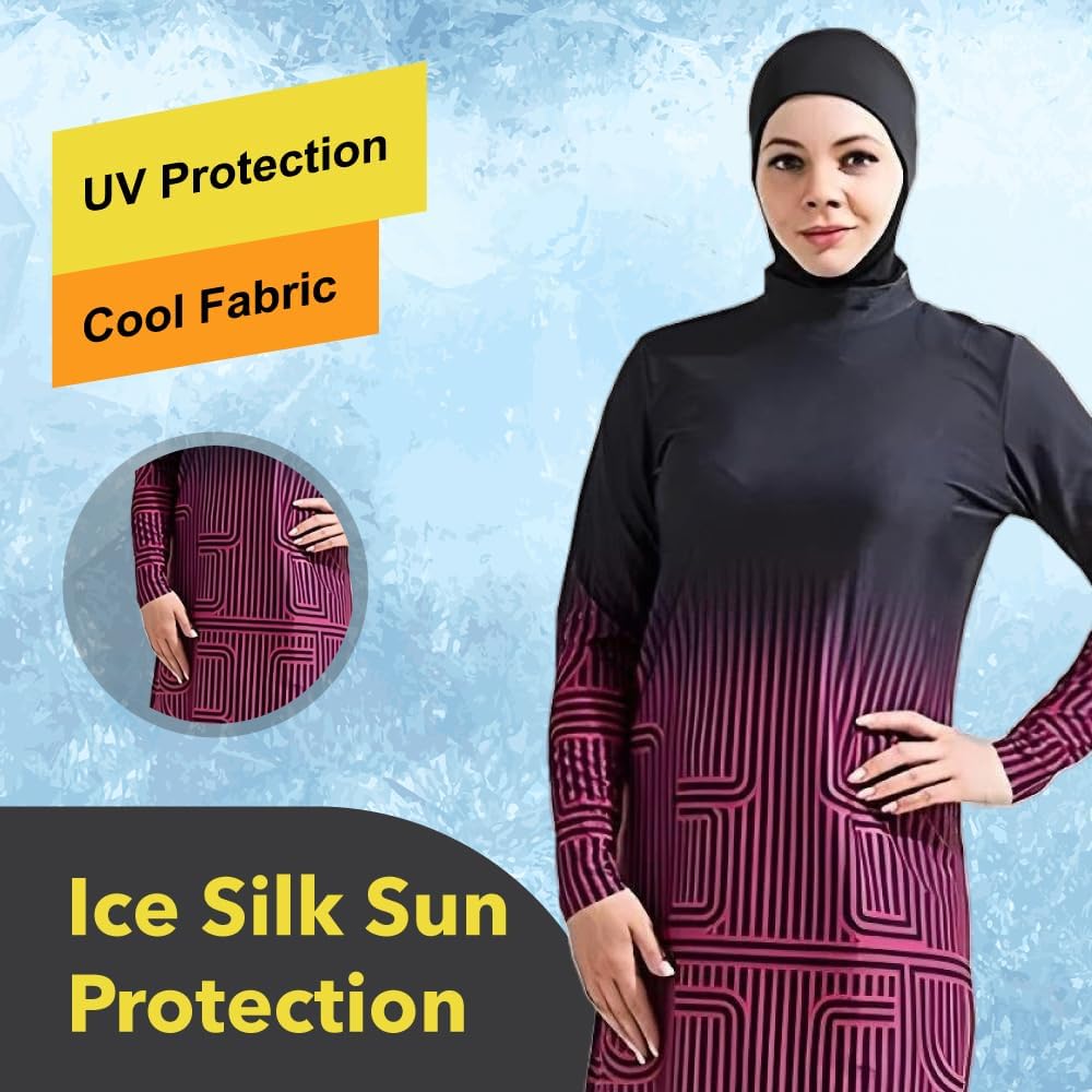 Dalaura Muslim Burkini Swimsuits for Women 3-Piece Set with Hijab – Full Coverage Modest Swimwear for Women