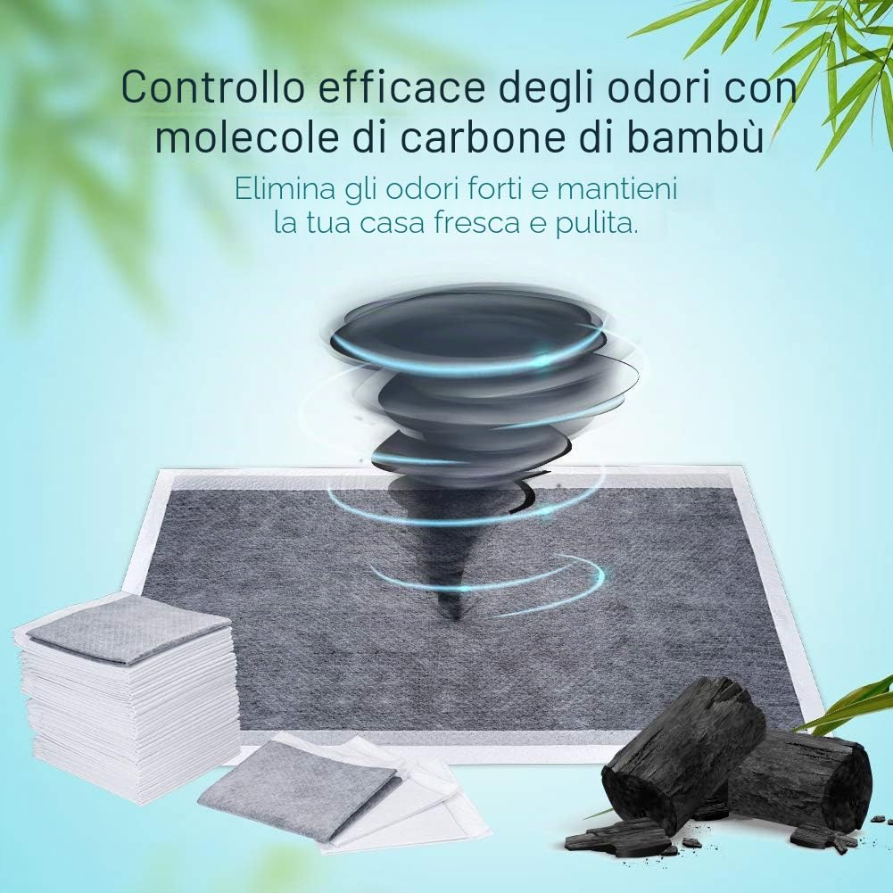 Dono - Tappetini da addestramento monouso al carbone attivo, per cani, super assorbenti, neutralizzano l’odore dell’urina, misura S, M, L, XL