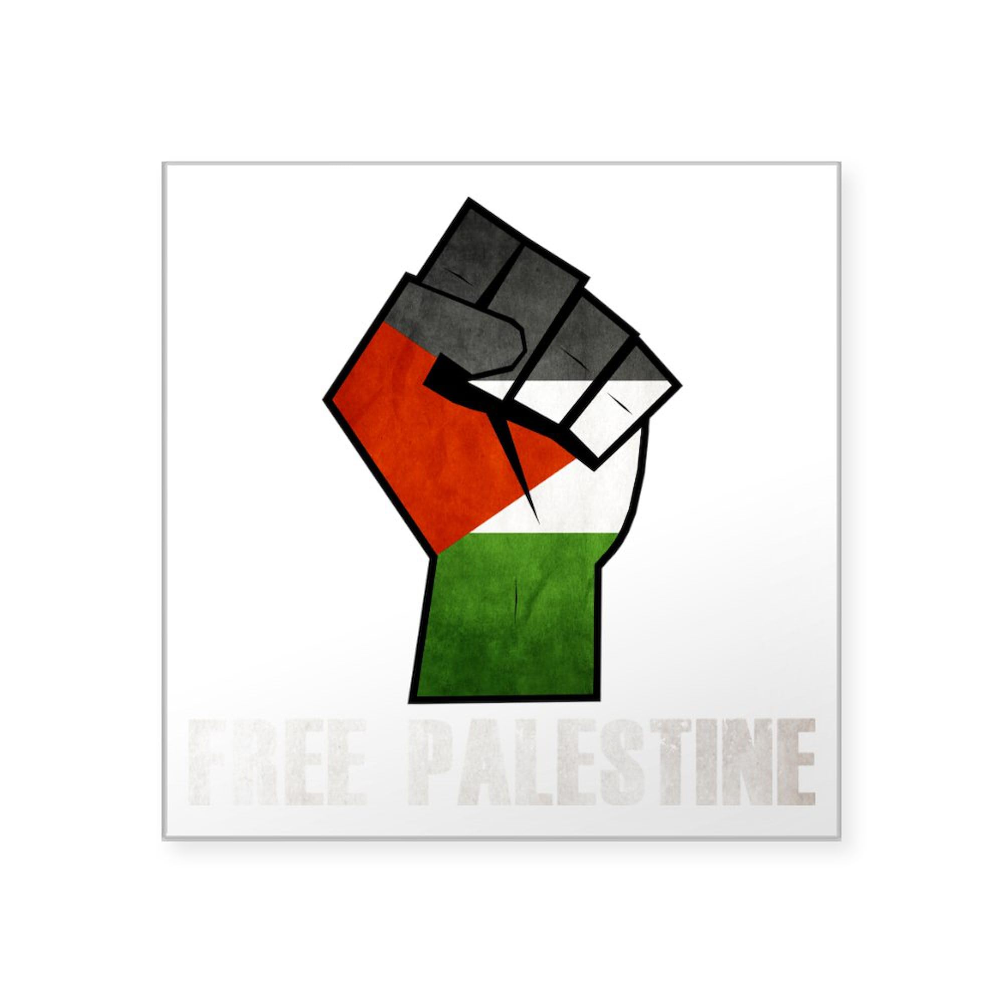 CafePress Free Palestine White Square Sticker 3 X 3 Square Bumper Sticker Car Decal