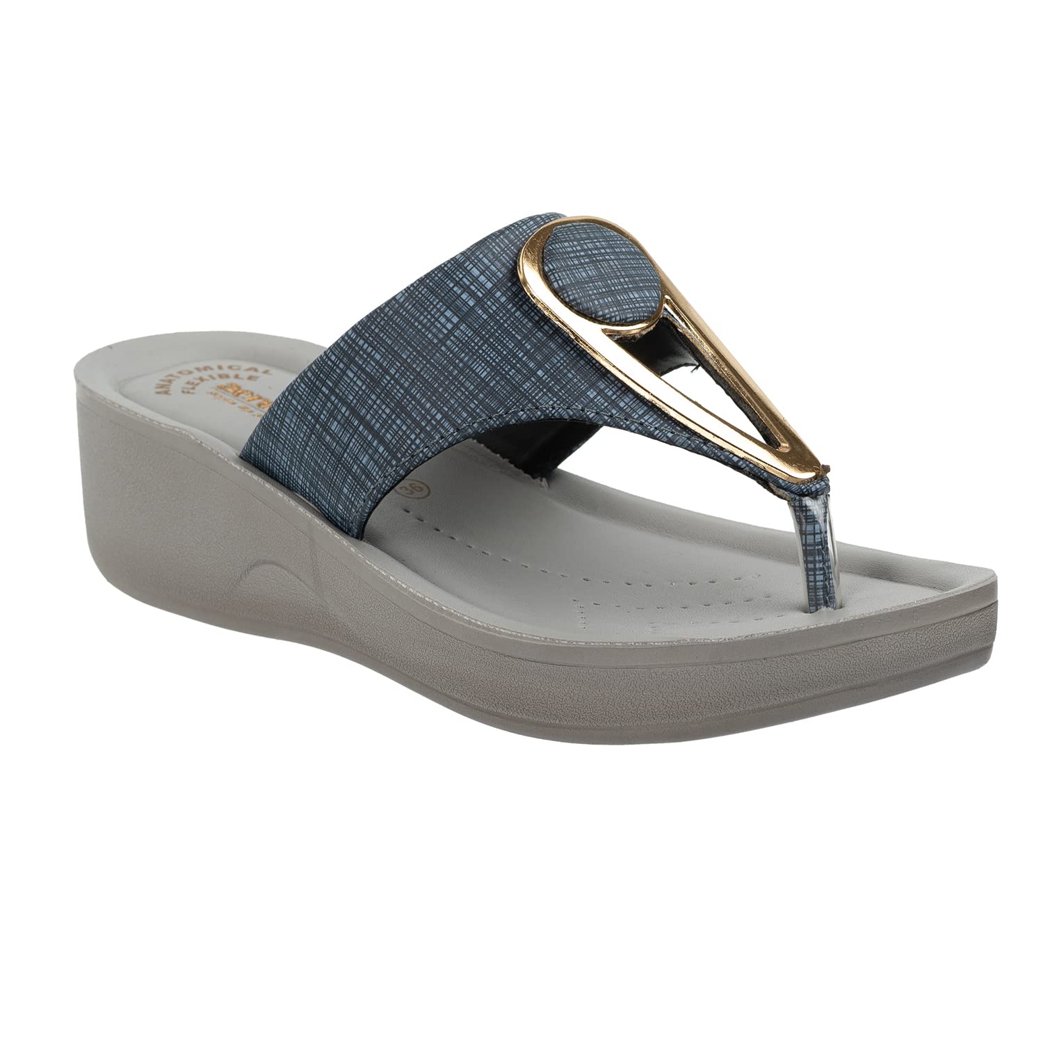 AEROWALK Stylish Fashion Sandal/Slipper for Women | Comfortable| Lightweight | Anti Skid | Casual Office Footwear (AT67_GREY_38) (B0C6GXMW76) Amazon Price History, Amazon Price Tracker