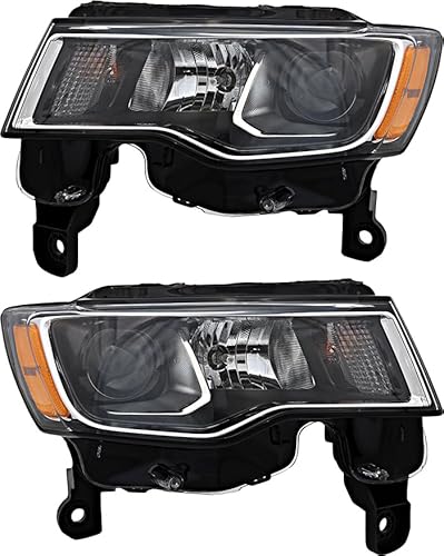 JP Auto Compatible with Jeep Grand Cherokee Headlights Lamps Set ...