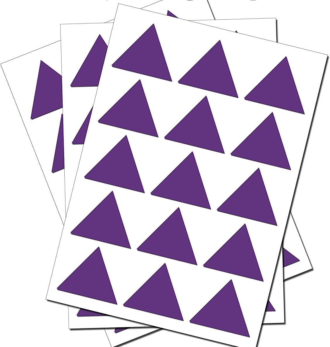200 Purple Triangles - Removable Self Adhesive Waterproof Durable Vinyl Stickers - Digitally Cut to The Sticker Shape - Size 50mm