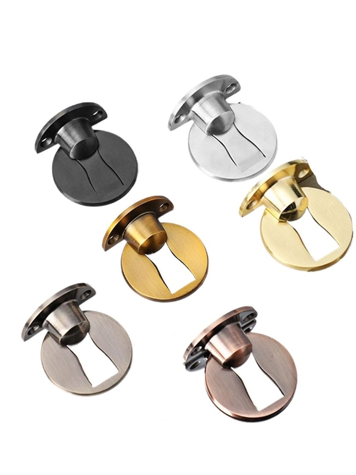 1pcs Magnet Door Stop Zinc Alloy Adjustable Punch-Free Door Stopper(Normal-Yellow Bronze)