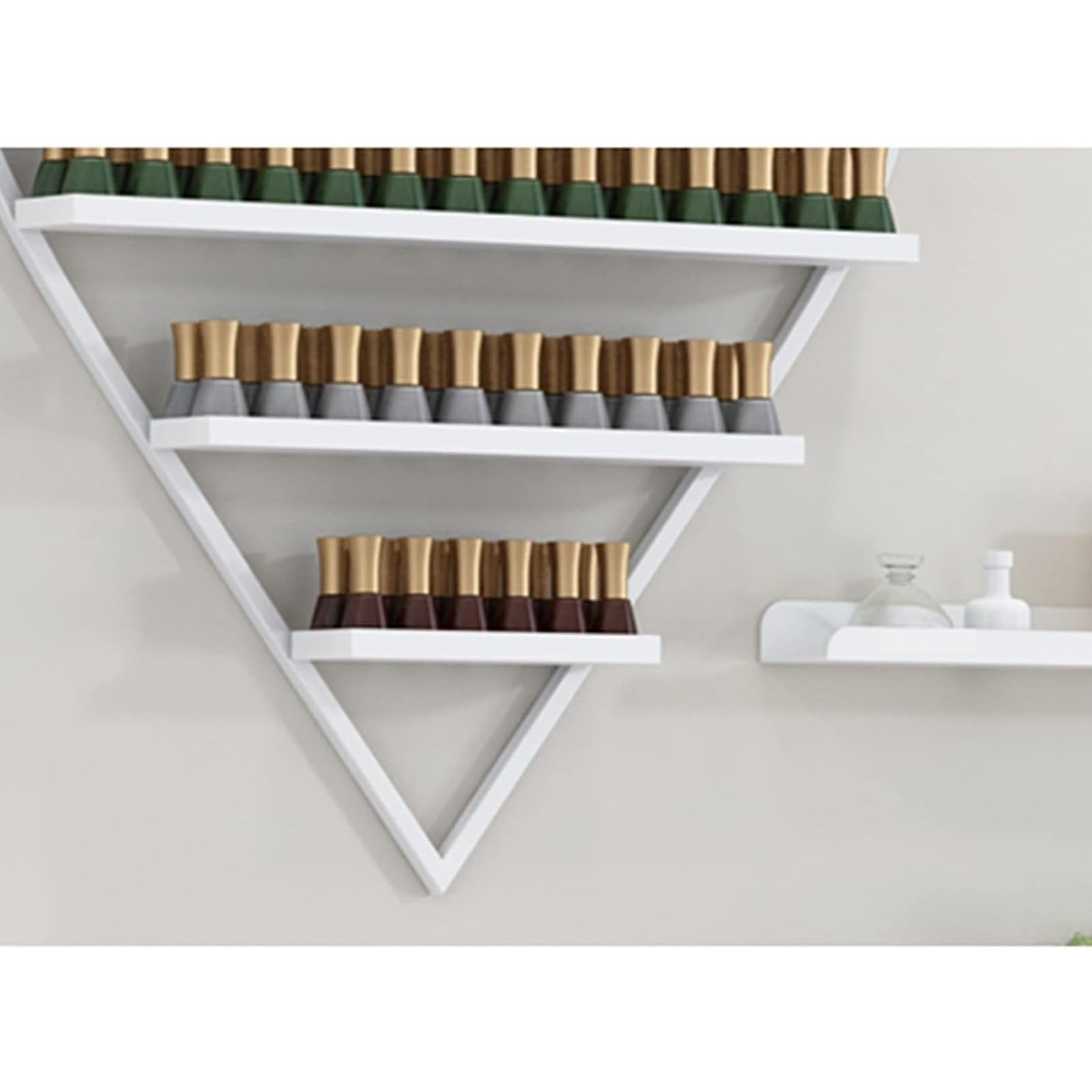 d'oro,6 Sets, Scaffale da Parete per Smalto Scaffali Espositore Supporto per Organizer per Smalti Ripiani Cremagliera in Metallo Mensole Galleggiante per Oli Essenziali Bottiglie