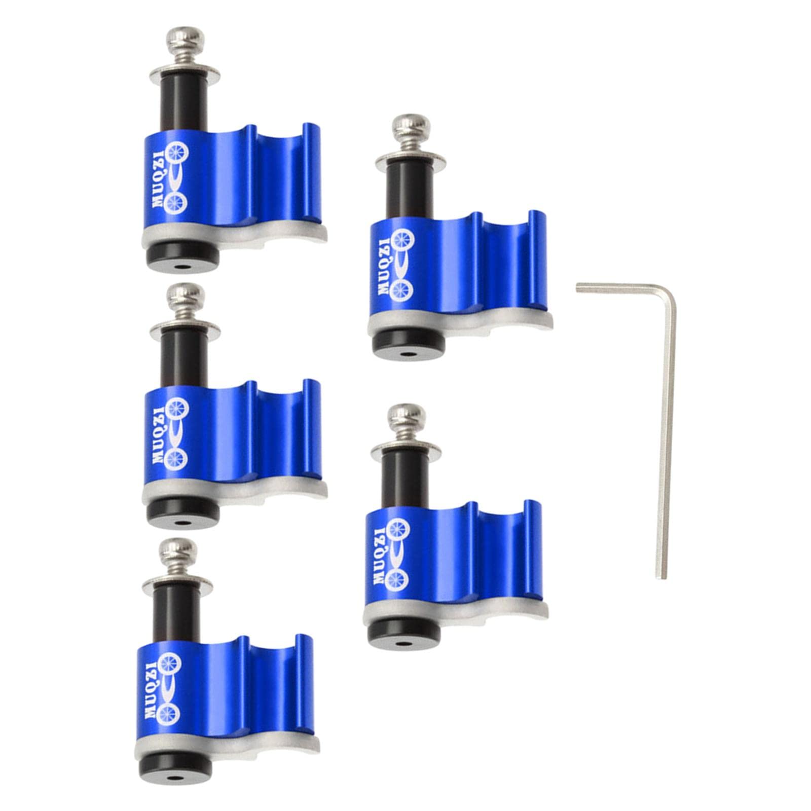 MotiveTech 5 Pieces Brake Hose Adapter Hydraulic Branch Cable Guide Aluminum Alloy Fixing Clip Suitable for Man Mounting, Blue