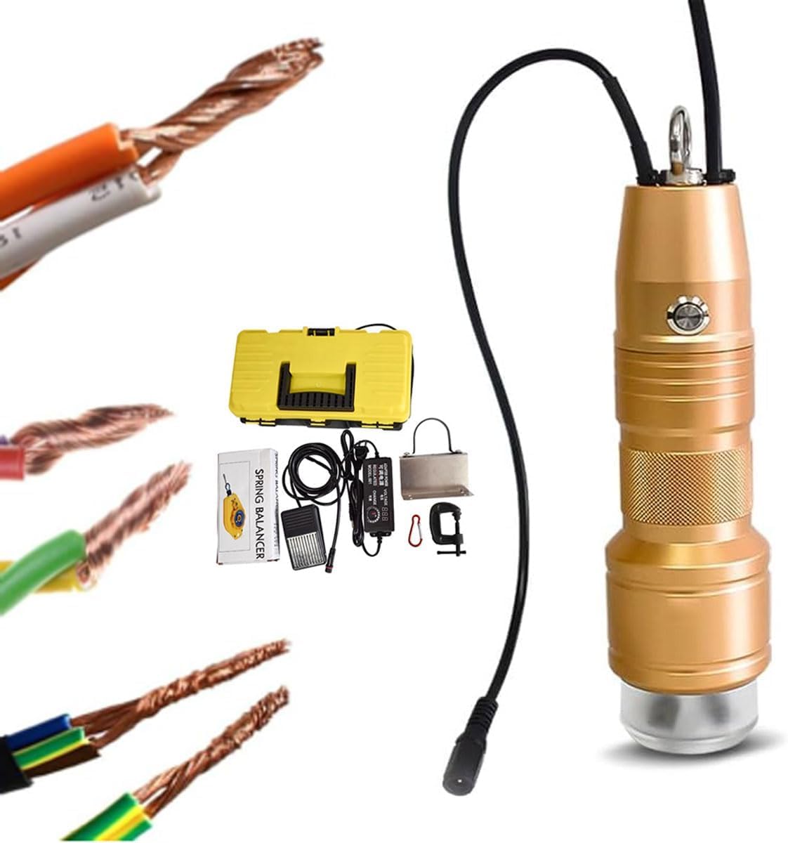 à tordre le fil électrique avec commande au pied et équilibreur à ressort lignes de production en usine