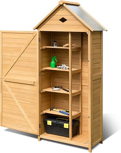 COSTWAY Armoire de Jardin Bois, Abris de Jardin Bois de