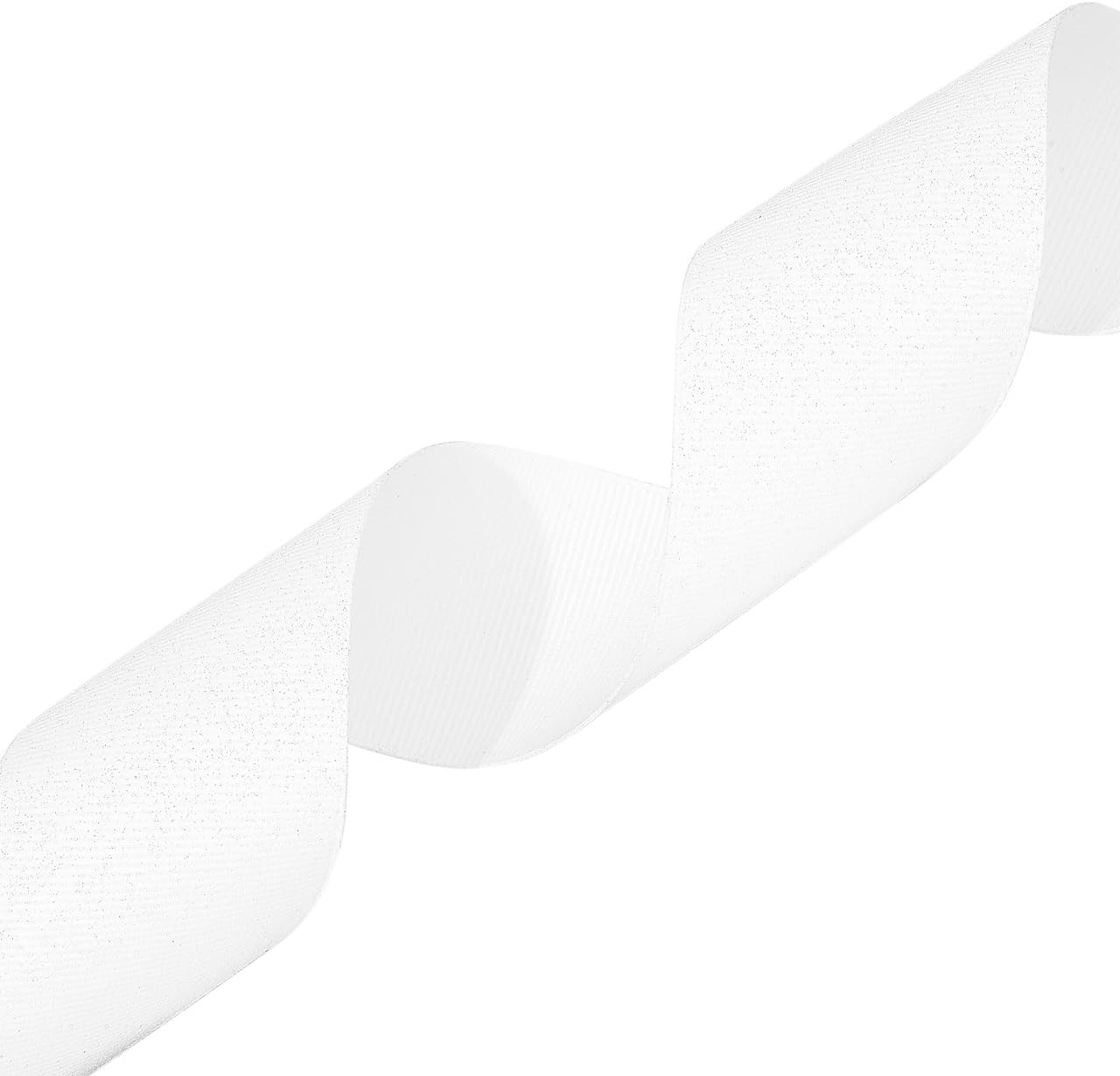 Morex Ribbon Dazzle Glitter Grosgrain Ribbon, 1-1/2-Inch by 20-Yard, White (99009/20-029)