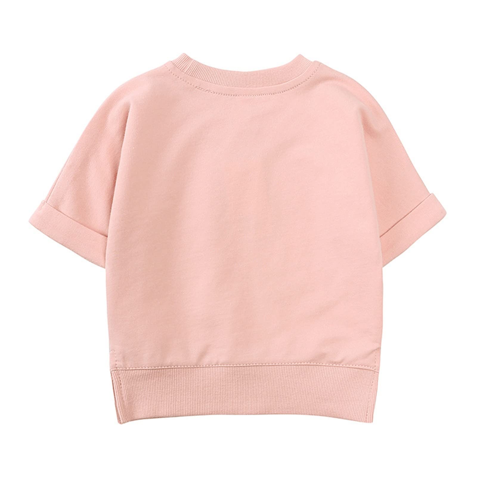 de algodón sólido para niños pequeños y niñas, Sudadera de Manga Corta, Camiseta, Tops de Cuello, Conjunto de Pantalones Cortos, Ropa de Primavera y Verano Traje Flash Niño