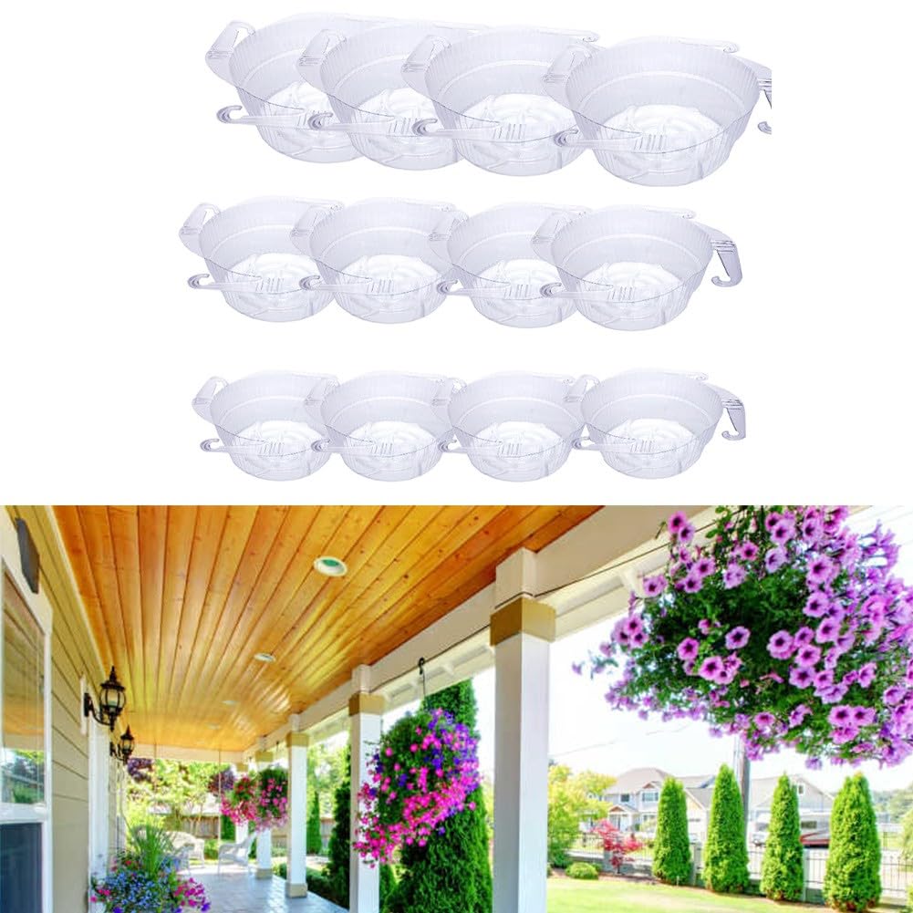 FACAIIO Transparente Untersetzer für runde Blumentöpfe, 12-teiliges Set, 20,3 cm, 25,4 cm, 30,5 cm, 30,5 cm, transparente Kunststoff-Tropfschalen, Haus, Garten, Boden zum Schutz