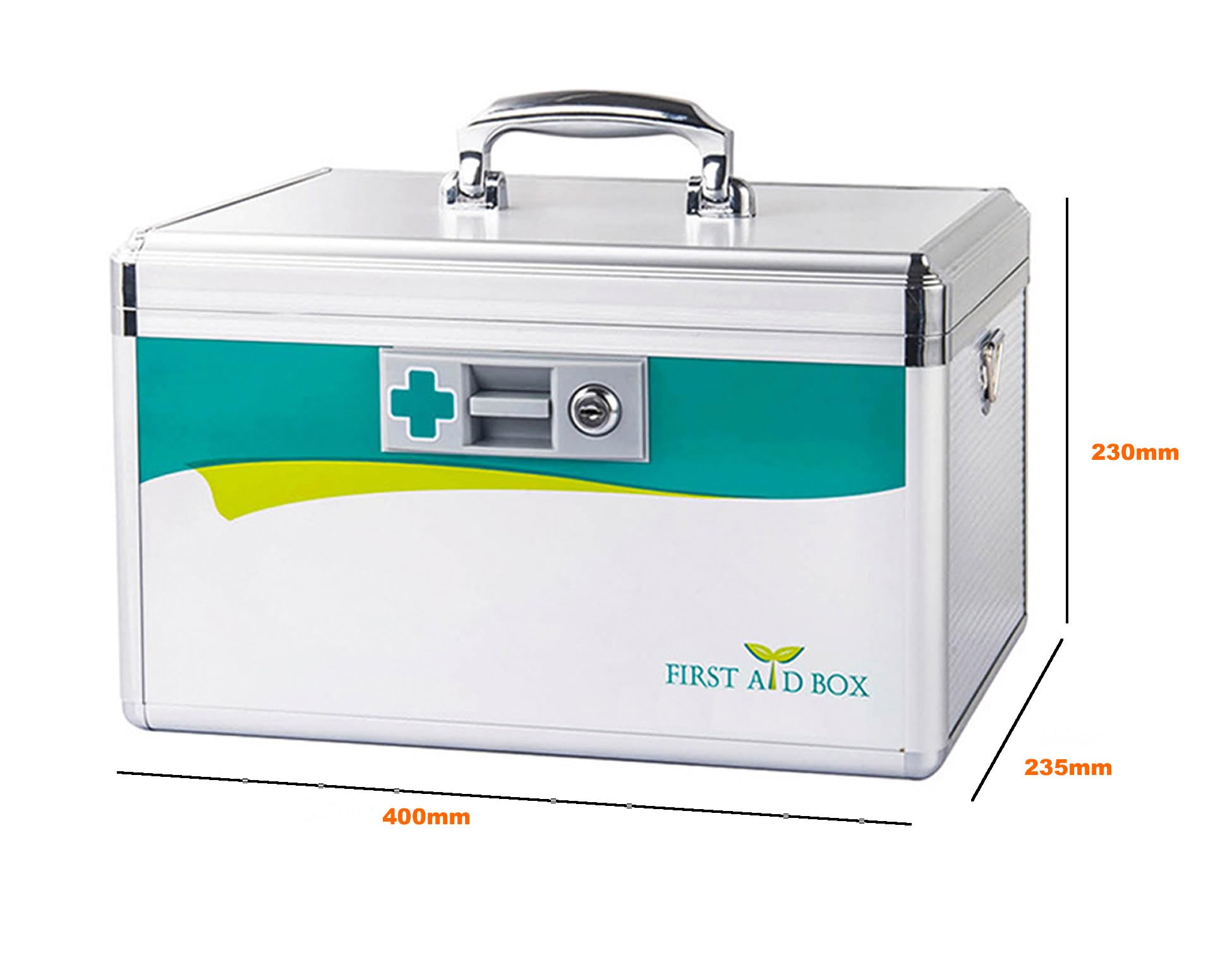 TUKA-i-AKUT 2X 22L Maletín para Medicamentos con Cerradura, Portátil Botiquín de Primeros Auxilios, Almacenamiento Caja Medicinal, Prueba de Niños, Aleación de Aluminio, Asa de Transporte, TKD6400-XL