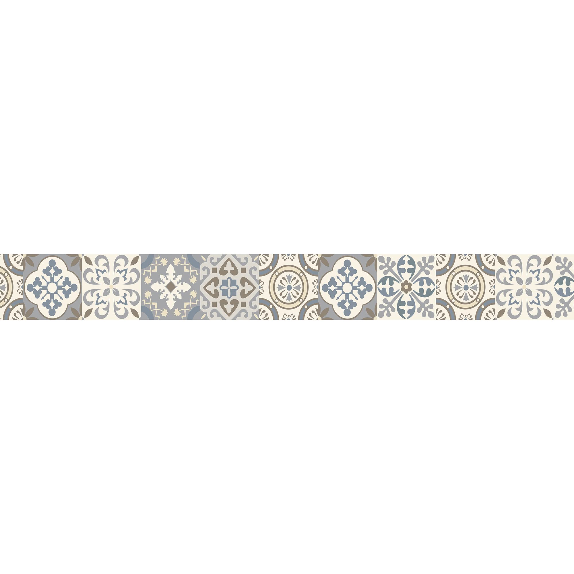 Frise adhésive Borgatella 10x300 cm carreaux de ciment style ancien décorative autocollante