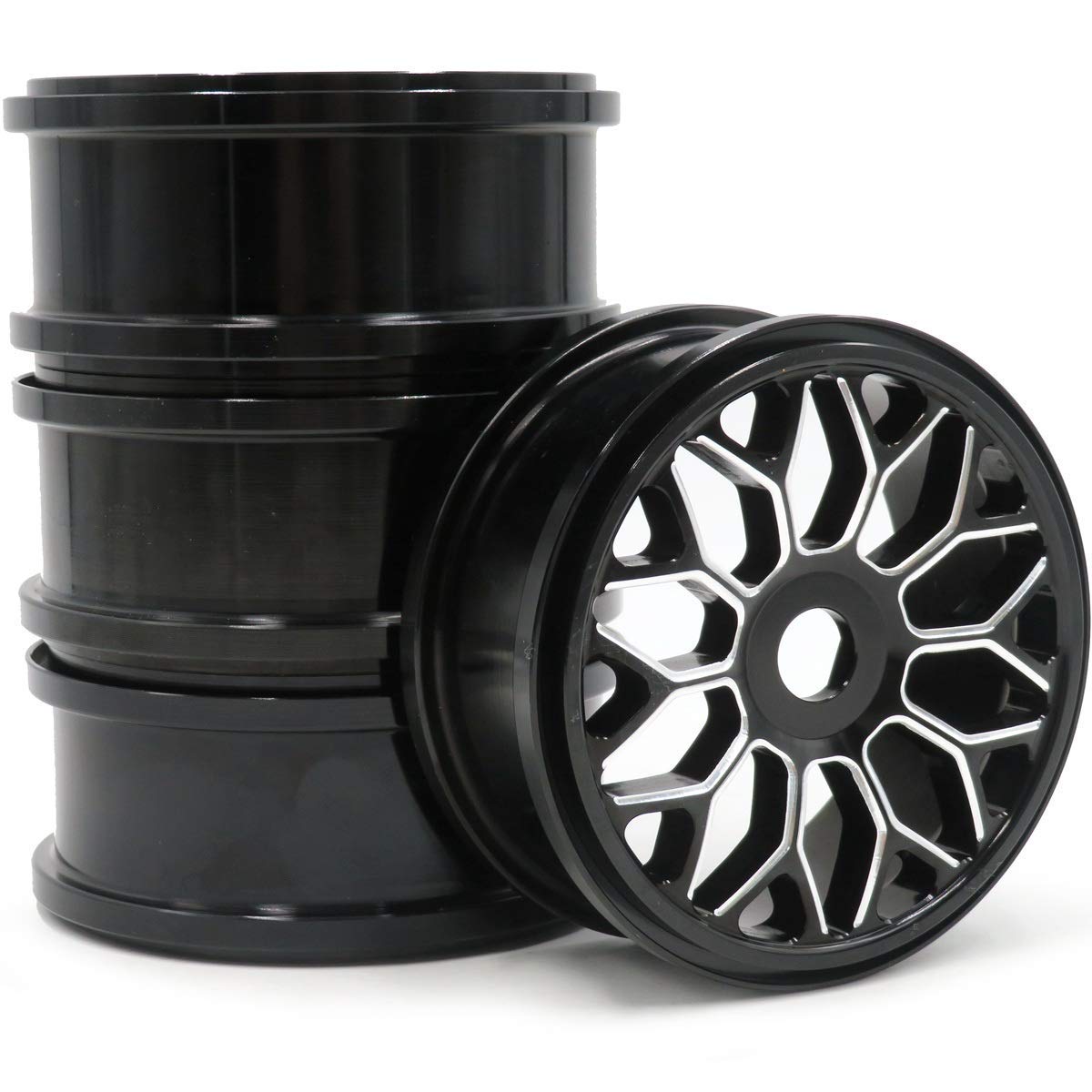 Lot de 4 jantes hexagonales RC 1/8 en alliage d'aluminium 17 mm pour pneu de route Buggy 1/8