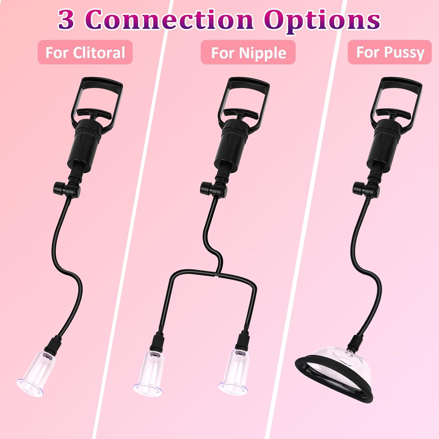 Pussy Pump Nipple Sucking Toys Women Sex Toy, Sex Toys for Female Vacuum Vagina Pump Nipple Pussy Sucker with 4 Cups, BDSM Adult Sex Toys Clitoral Sucking Toys Include 2 Pussy & 2 Nipple Cups