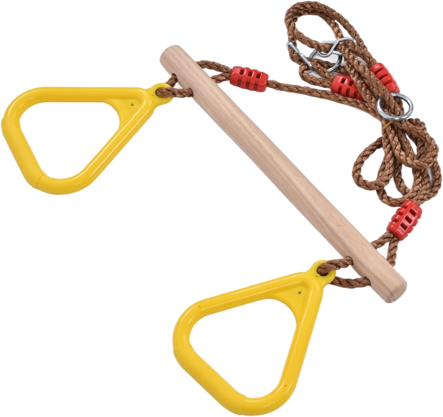 Heavy Duty Trapeze Wooden Stick Children Swing Bar Ring High Strength Trapeze Bar for Garden Courtyard