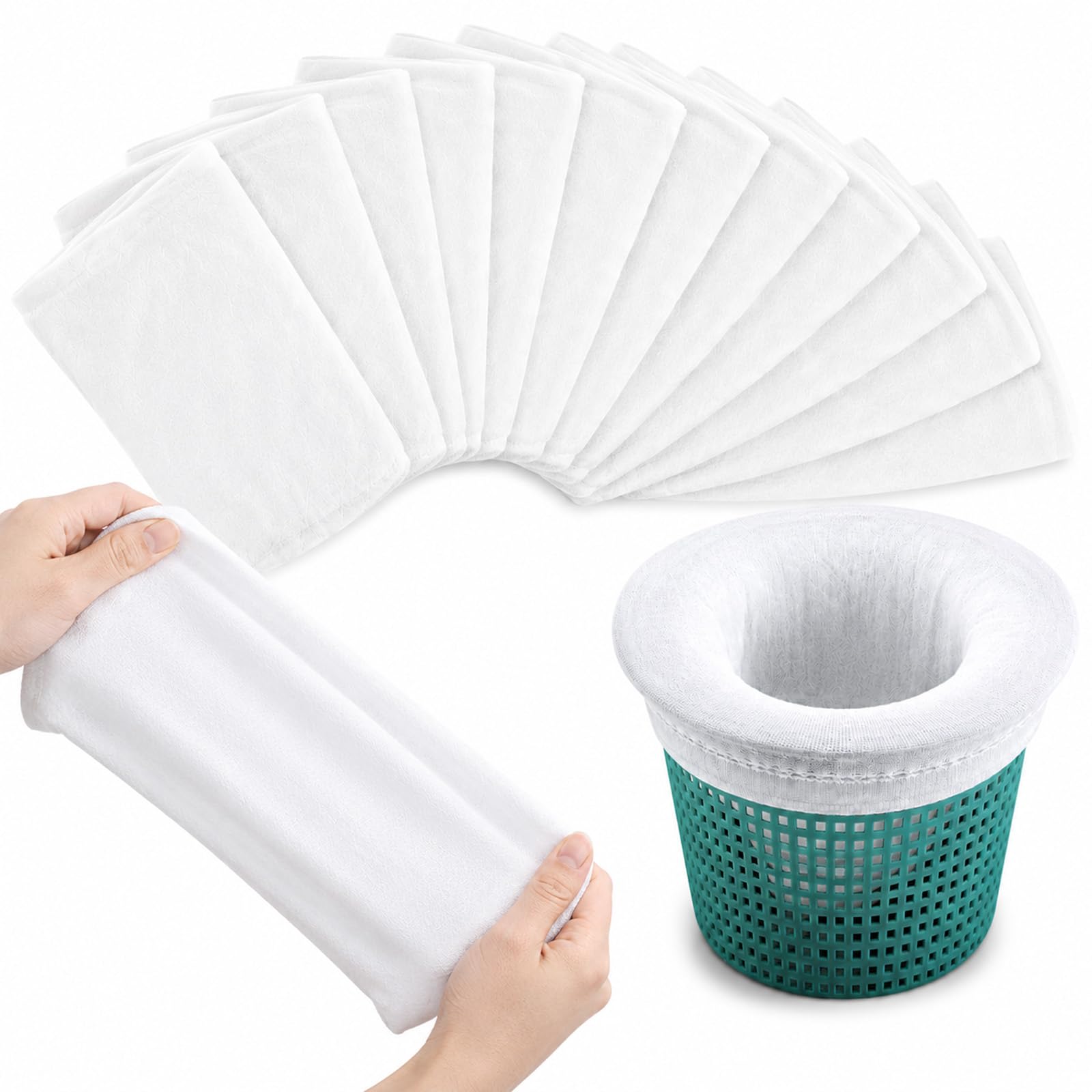 Chaussettes Filtre Piscine Skimmer Lot de 50 Maille Ultra-Fine Nylon Lavable Réutilisable