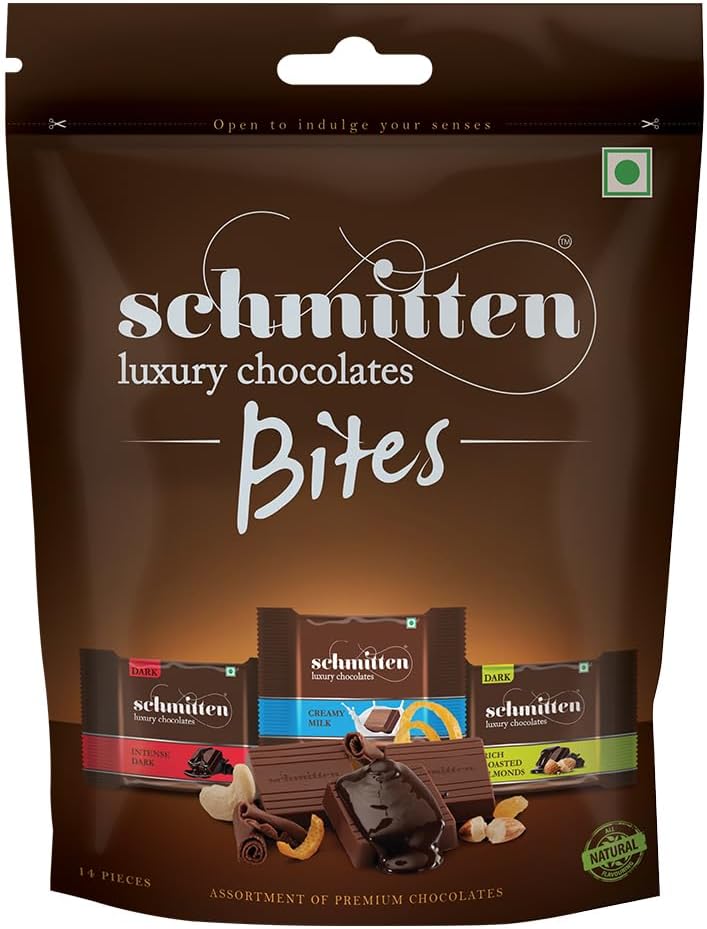 Schmitten Home Bites Assorted Dark and Milk Chocolates Minis - Pack of 1, 120g Pouch, Premium Selection